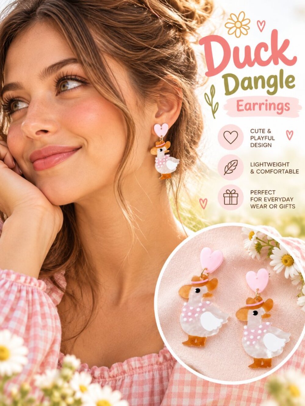 Cowboy Duck Dangle Earrings